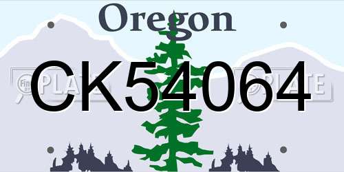CK54064 Oregon License Plate