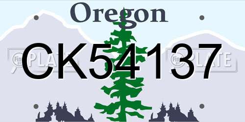 CK54137 Oregon License Plate