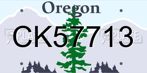 CK57713 Oregon License Plate
