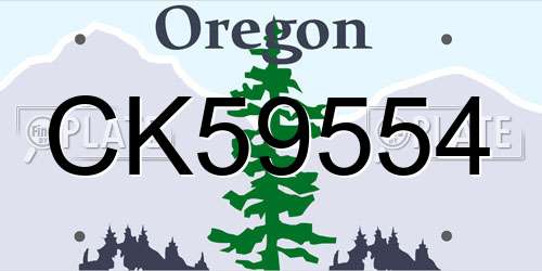 CK59554 Oregon License Plate