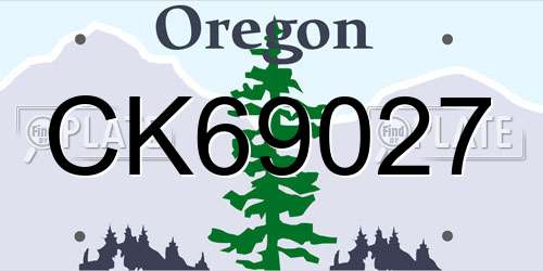 CK69027 Oregon License Plate
