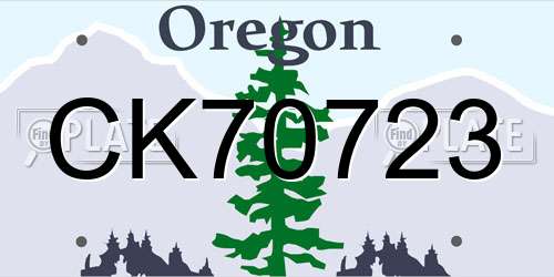 CK70723 Oregon License Plate