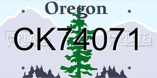 CK74071 Oregon License Plate