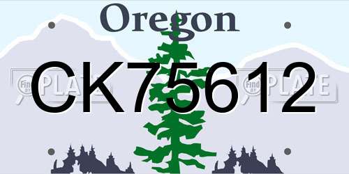 CK75612 Oregon License Plate