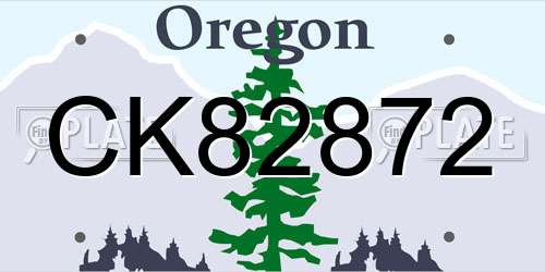 CK82872 Oregon License Plate