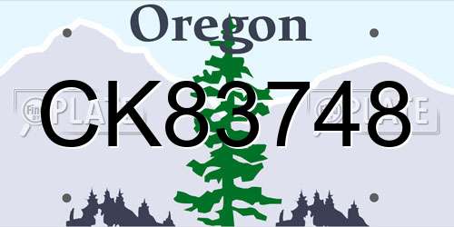 CK83748 Oregon License Plate