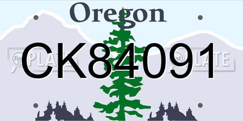 CK84091 Oregon License Plate