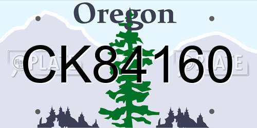 CK84160 Oregon License Plate
