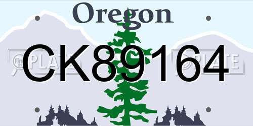 CK89164 Oregon License Plate