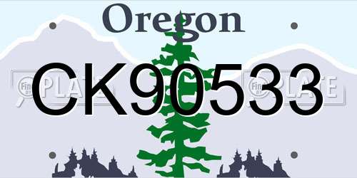 CK90533 Oregon License Plate