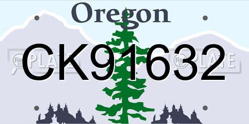 CK91632 Oregon License Plate