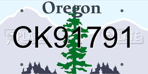 CK91791 Oregon License Plate