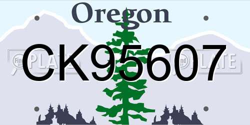 CK95607 Oregon License Plate