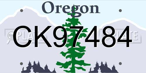 CK97484 Oregon License Plate
