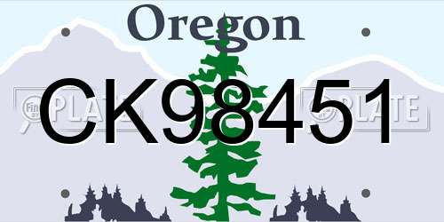 CK98451 Oregon License Plate