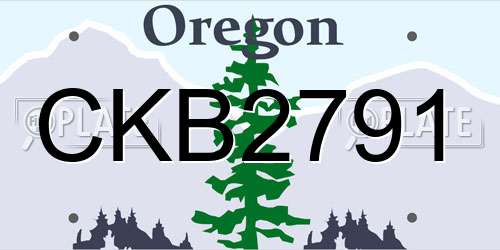 CKB2791 Oregon License Plate