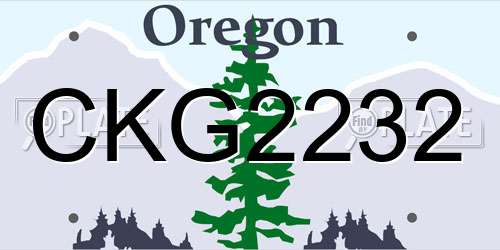 CKG2232 Oregon License Plate