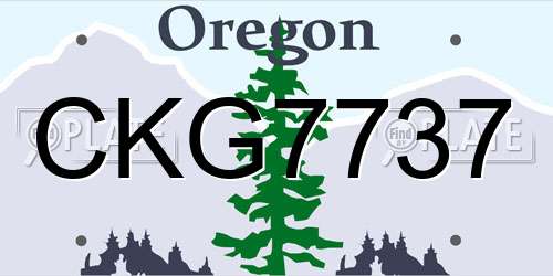 CKG7737 Oregon License Plate