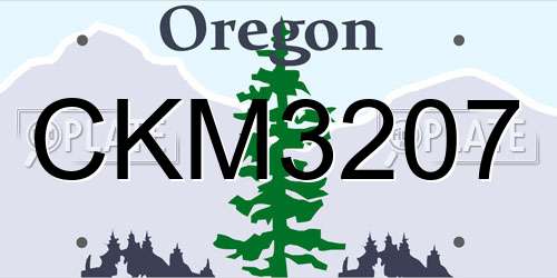 CKM3207 Oregon License Plate