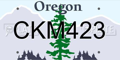 CKM423 Oregon License Plate