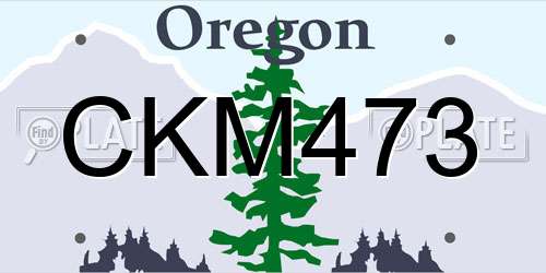 CKM473 Oregon License Plate