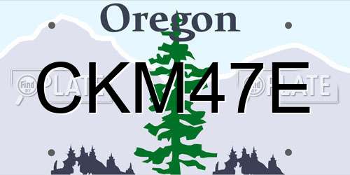 CKM47E Oregon License Plate