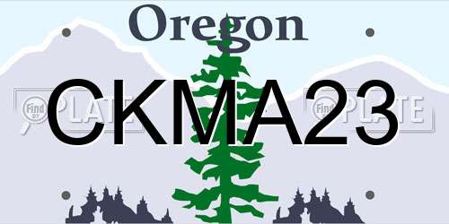 CKMA23 Oregon License Plate