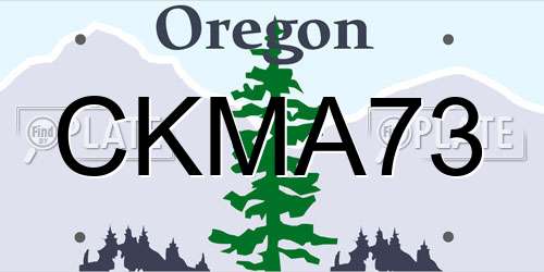 CKMA73 Oregon License Plate