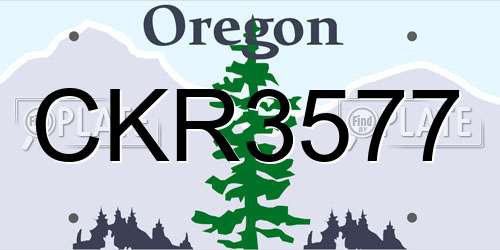 CKR3577 Oregon License Plate