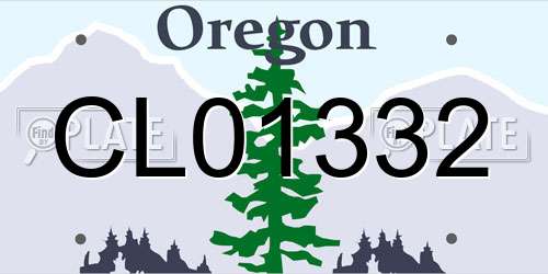 CL01332 Oregon License Plate