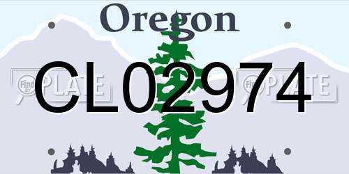 CL02974 Oregon License Plate