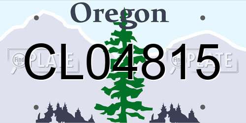 CL04815 Oregon License Plate