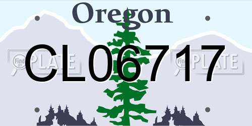 CL06717 Oregon License Plate