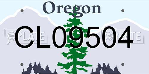 CL09504 Oregon License Plate