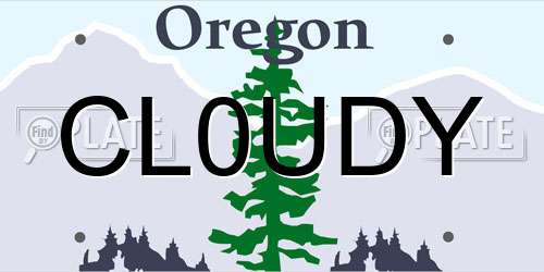 CL0UDY Oregon License Plate