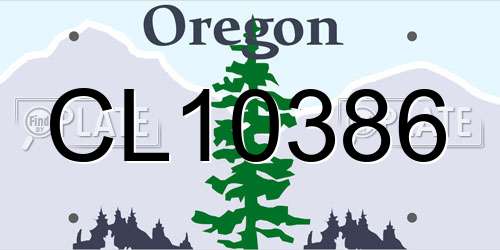 CL10386 Oregon License Plate