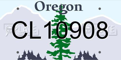 CL10908 Oregon License Plate