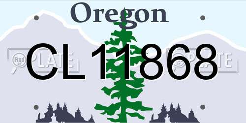 CL11868 Oregon License Plate
