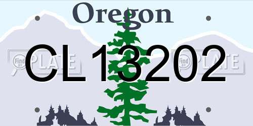 CL13202 Oregon License Plate