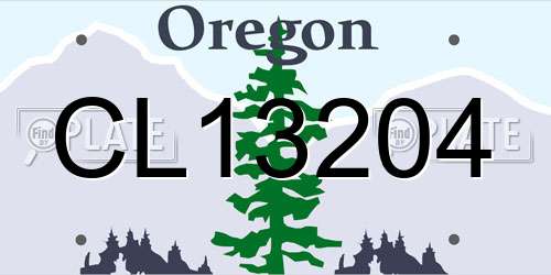 CL13204 Oregon License Plate