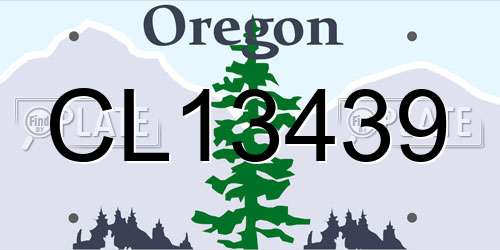 CL13439 Oregon License Plate