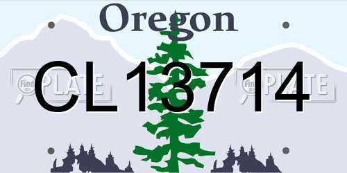 CL13714 Oregon License Plate