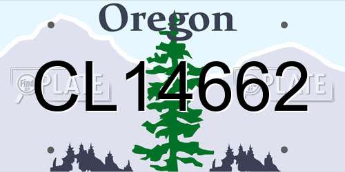 CL14662 Oregon License Plate