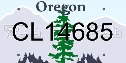 CL14685 Oregon License Plate