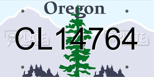 CL14764 Oregon License Plate