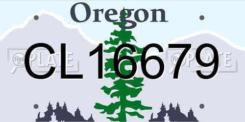 CL16679 Oregon License Plate