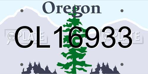CL16933 Oregon License Plate