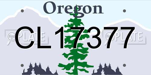 CL17377 Oregon License Plate