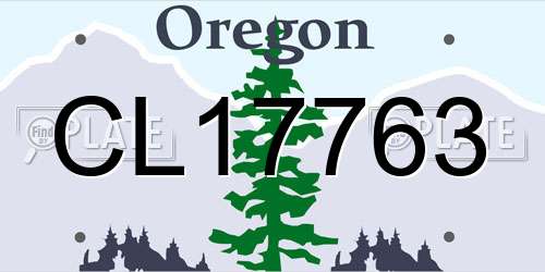 CL17763 Oregon License Plate