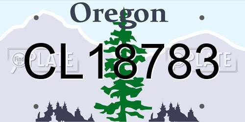 CL18783 Oregon License Plate